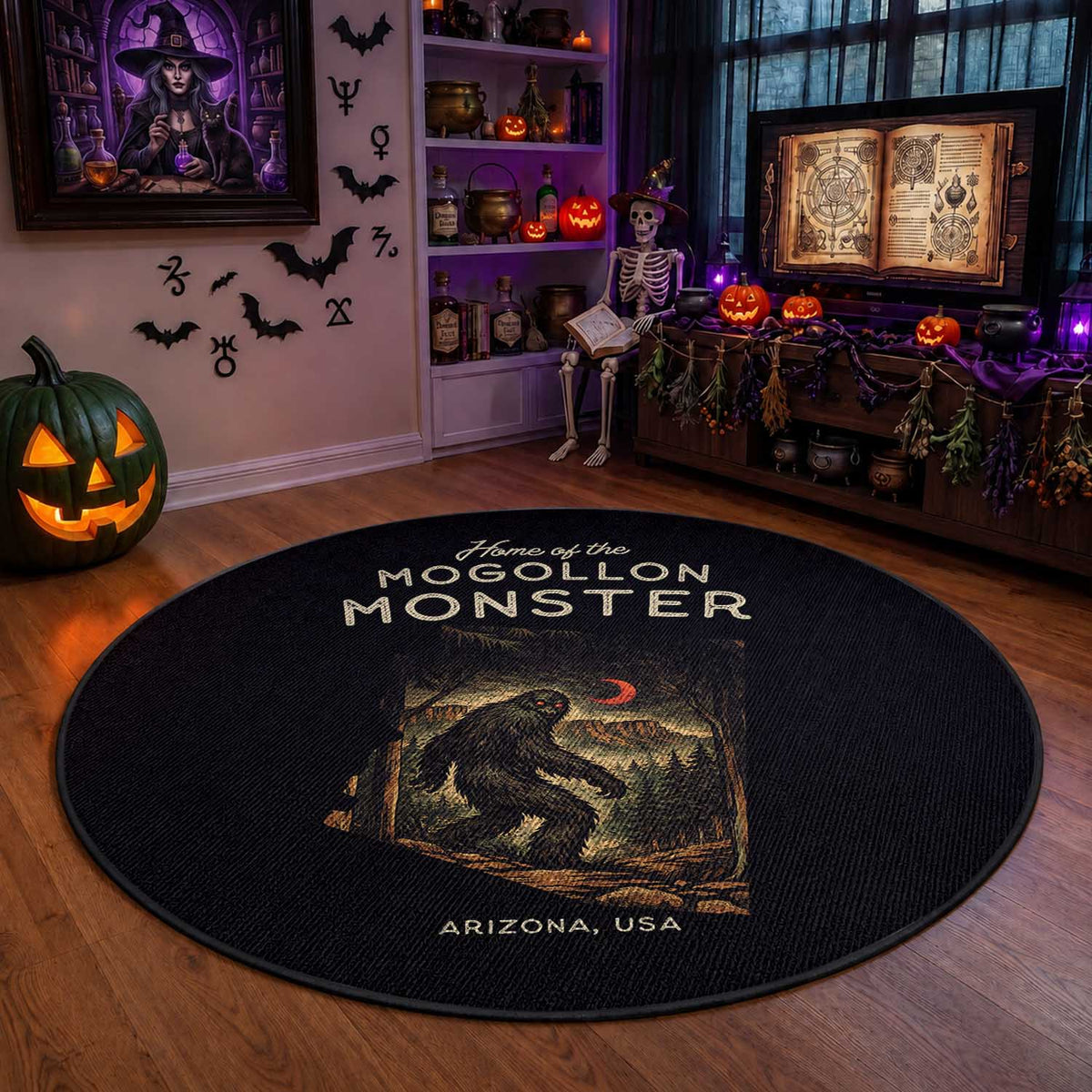 Mogollon Monster Arizona Round Rug Home Of The Cryptid Lover