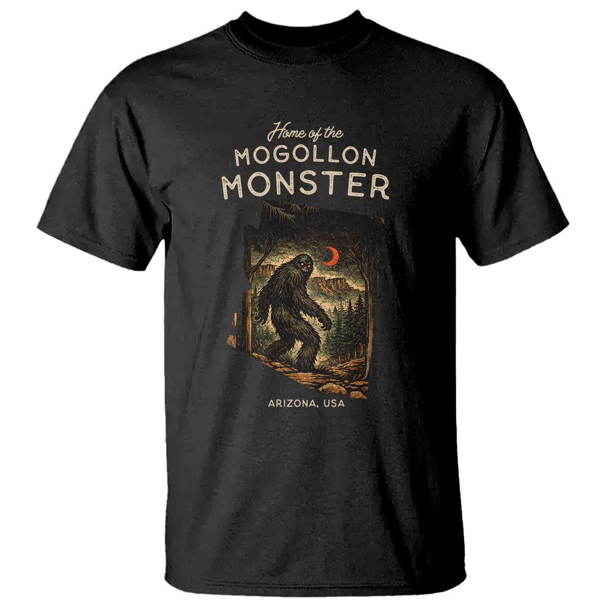 Mogollon Monster Arizona T Shirt Home Of The Cryptid Lover TS12 Black Print Your Wear
