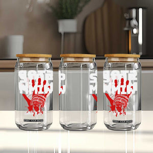 Indigenous Women Awareness Glass Can Stop MMIW Red Handprint Graphic TS12 Print Your Wear