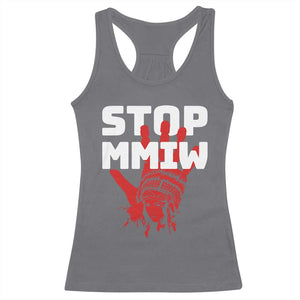 Indigenous Women Awareness Racerback Tank Top Stop MMIW Red Handprint Graphic TS12 Charcoal Print Your Wear
