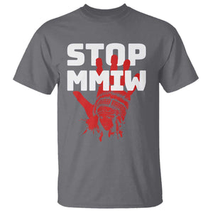 Indigenous Women Awareness T Shirt Stop MMIW Red Handprint Graphic TS12 Charcoal Print Your Wear