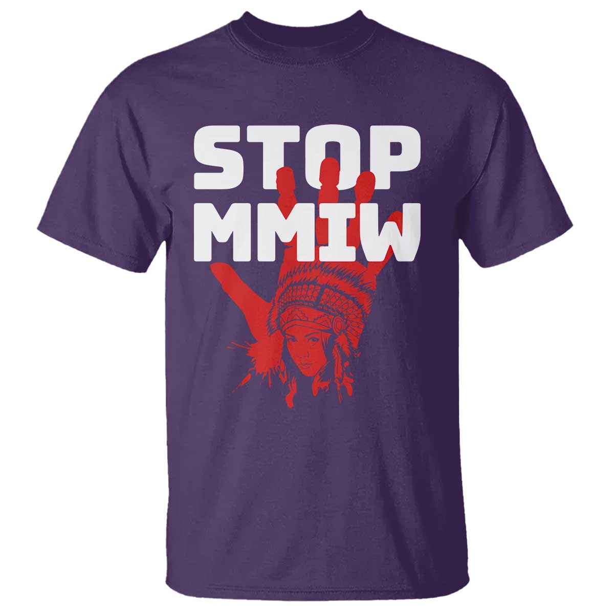 Indigenous Women Awareness T Shirt Stop MMIW Red Handprint Graphic TS12 Purple Print Your Wear