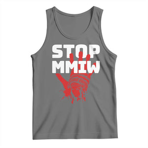 Indigenous Women Awareness Tank Top Stop MMIW Red Handprint Graphic TS12 Black Heather Print Your Wear