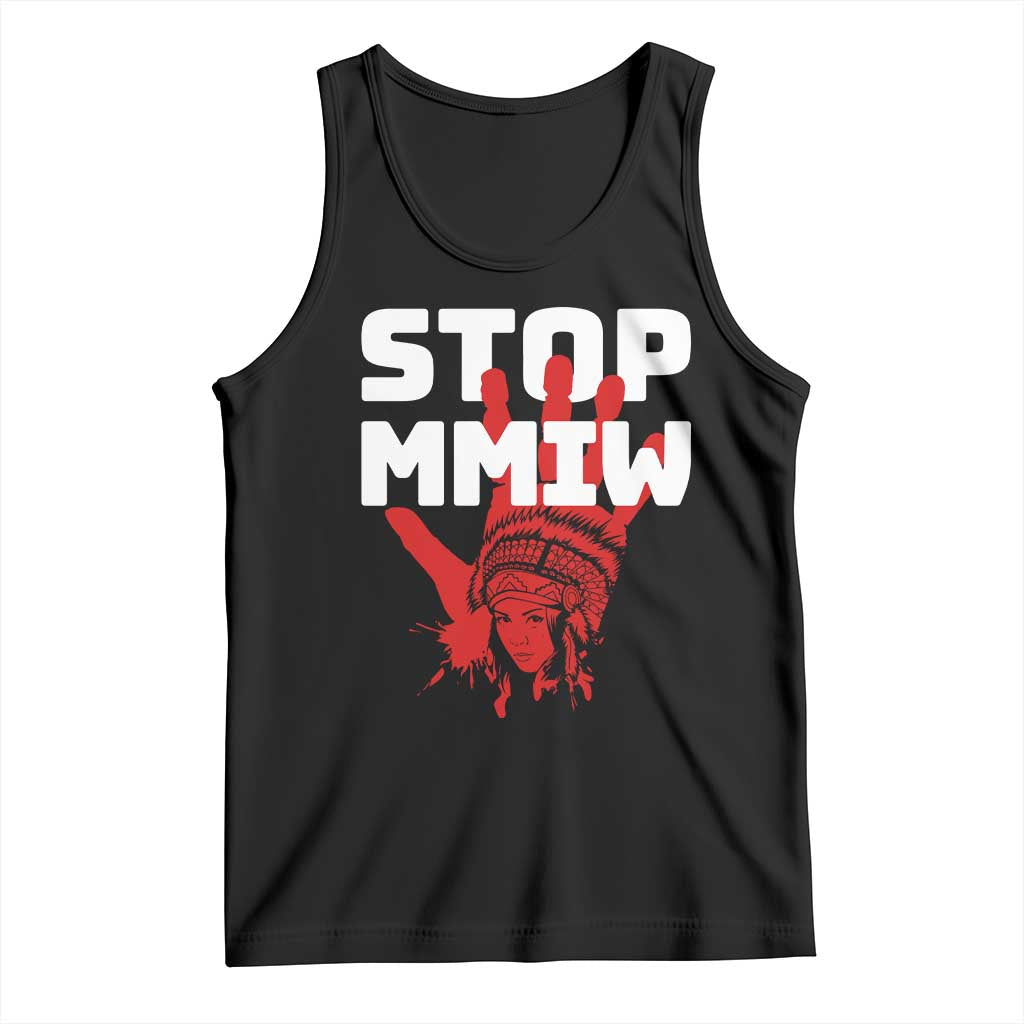 Indigenous Women Awareness Tank Top Stop MMIW Red Handprint Graphic TS12 Black Print Your Wear