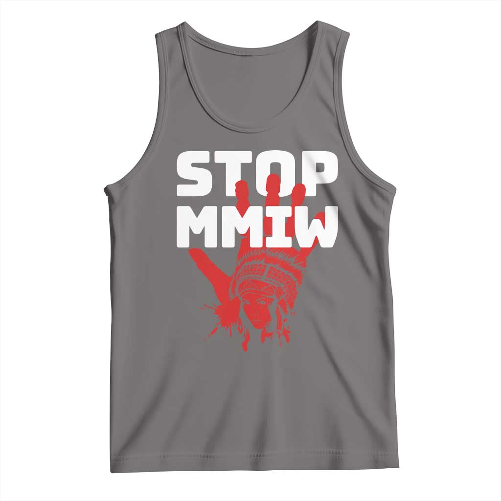 Indigenous Women Awareness Tank Top Stop MMIW Red Handprint Graphic TS12 Deep Heather Print Your Wear