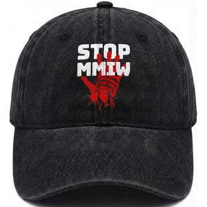 Indigenous Women Awareness Washed Cotton Baseball Cap Stop MMIW Red Handprint Graphic TS12 Print Your Wear