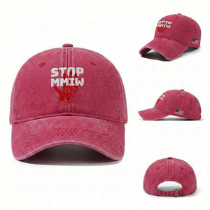 Indigenous Women Awareness Washed Cotton Baseball Cap Stop MMIW Red Handprint Graphic TS12 Washed Cap Universal Fit Red Print Your Wear
