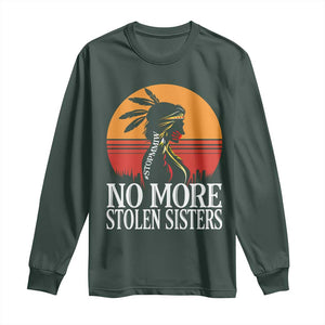 MMIW Awareness Long Sleeve Shirt No More Stolen Sisters Native American Gift TS12 Dark Forest Green Print Your Wear