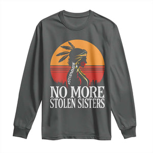 MMIW Awareness Long Sleeve Shirt No More Stolen Sisters Native American Gift TS12 Dark Heather Print Your Wear