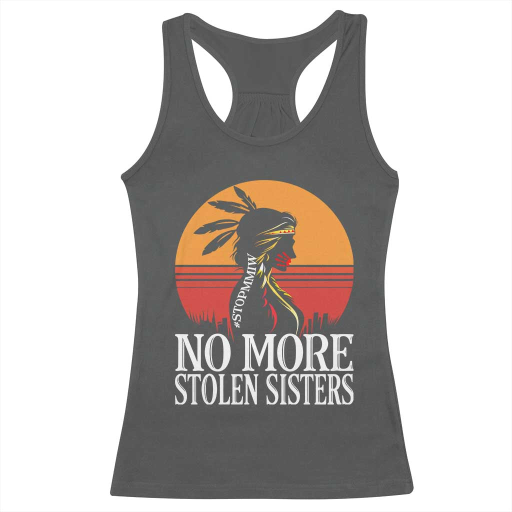 MMIW Awareness Racerback Tank Top No More Stolen Sisters Native American Gift TS12 Dark Heather Print Your Wear
