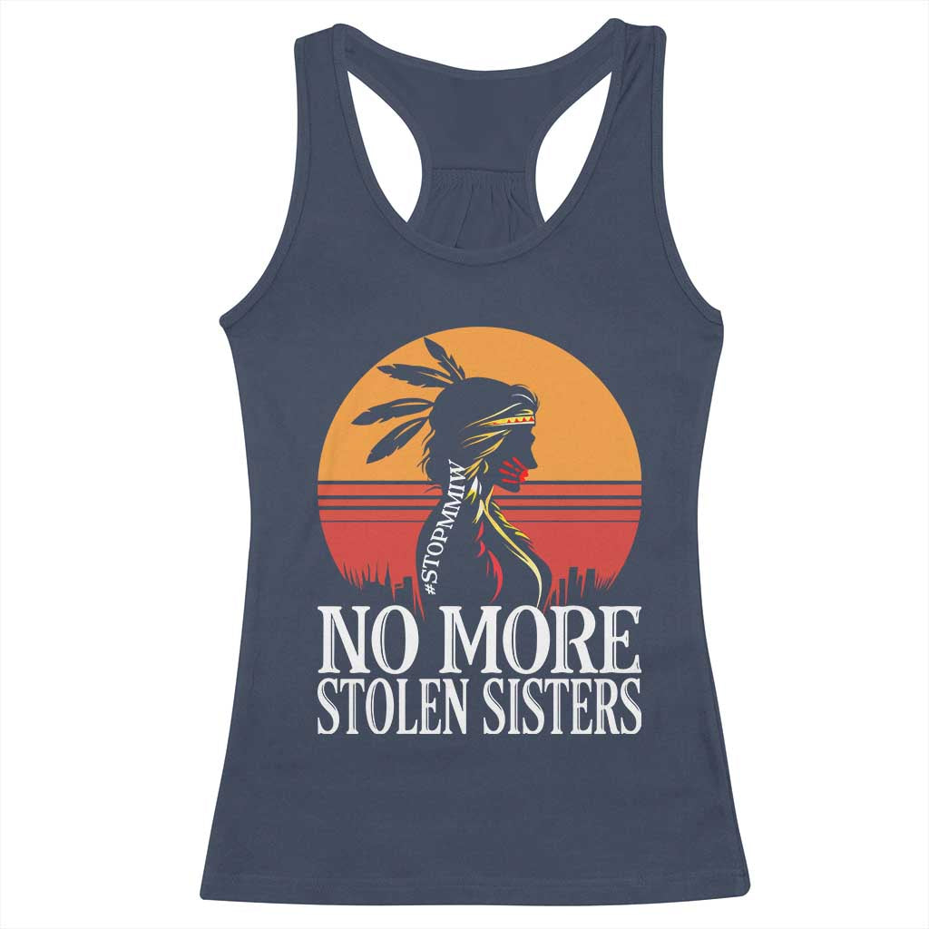 MMIW Awareness Racerback Tank Top No More Stolen Sisters Native American Gift TS12 Navy Print Your Wear
