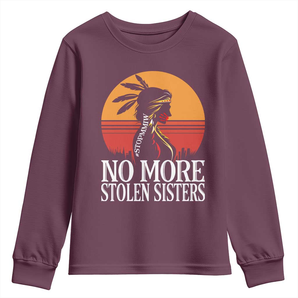 MMIW Awareness Youth Sweatshirt No More Stolen Sisters Native American Gift TS12 Maroon Print Your Wear