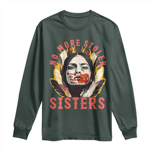 Native American Awareness Gift Long Sleeve Shirt No More Stolen Sisters MMIW Support TS12 Dark Forest Green Print Your Wear