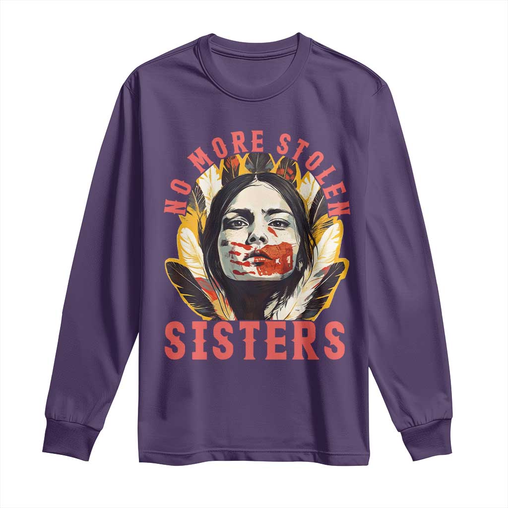 Native American Awareness Gift Long Sleeve Shirt No More Stolen Sisters MMIW Support TS12 Purple Print Your Wear