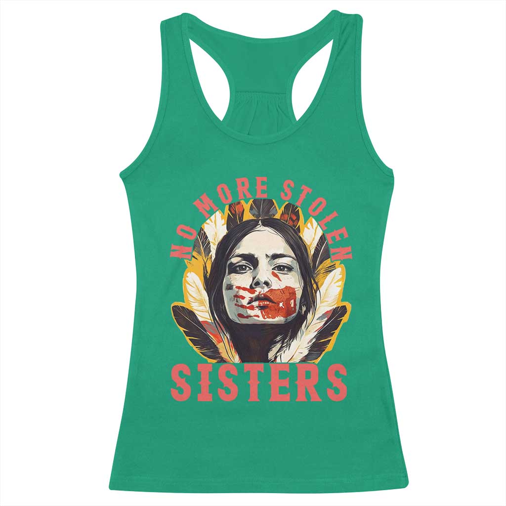 Native American Awareness Gift Racerback Tank Top No More Stolen Sisters MMIW Support TS12 Irish Green Print Your Wear