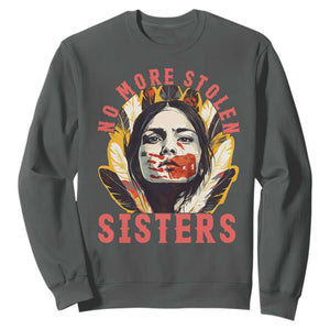 Native American Awareness Gift Sweatshirt No More Stolen Sisters MMIW Support TS12 Dark Heather Print Your Wear