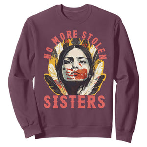 Native American Awareness Gift Sweatshirt No More Stolen Sisters MMIW Support TS12 Maroon Print Your Wear
