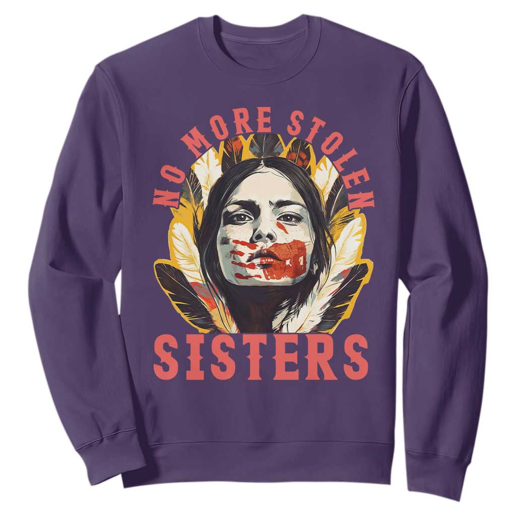 Native American Awareness Gift Sweatshirt No More Stolen Sisters MMIW Support TS12 Purple Print Your Wear