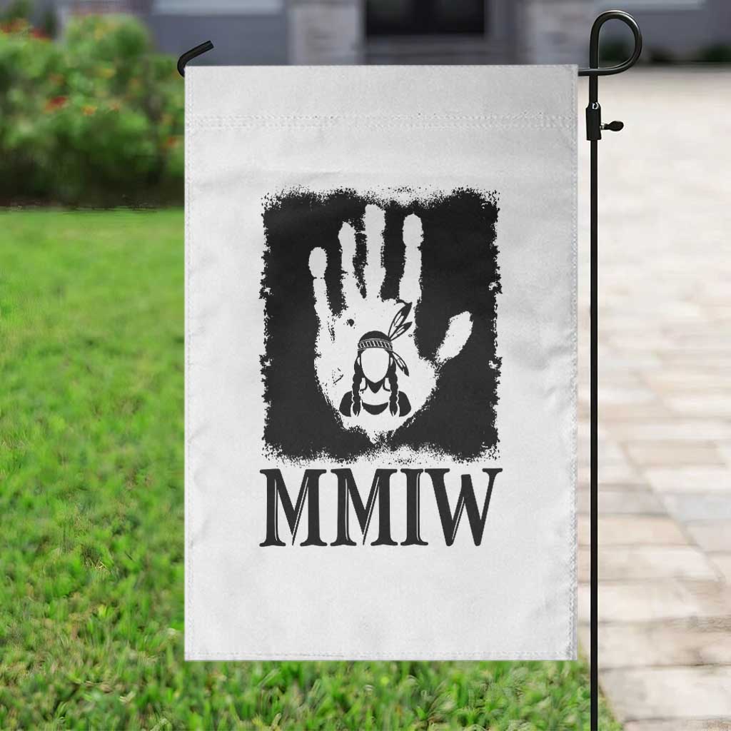 Stop MMIW Garden Flag Voices For Stolen Sisters Red Handprint Graphic TS12 Print Your Wear