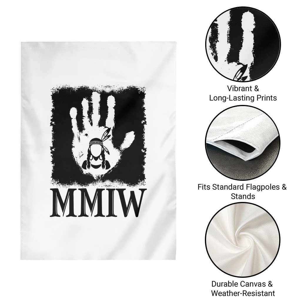 Stop MMIW Garden Flag Voices For Stolen Sisters Red Handprint Graphic TS12 Print Your Wear