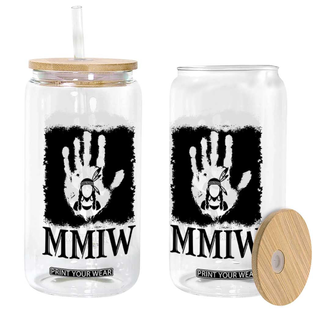 Stop MMIW Glass Can Voices For Stolen Sisters Red Handprint Graphic TS12 Print Your Wear