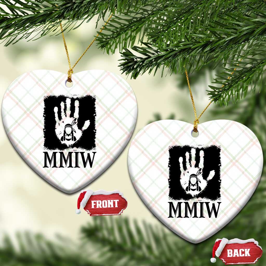 Stop MMIW Ceramic Ornament Voices For Stolen Sisters Red Handprint Graphic TS12 Print Your Wear
