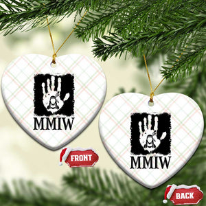 Stop MMIW Ceramic Ornament Voices For Stolen Sisters Red Handprint Graphic TS12 Print Your Wear