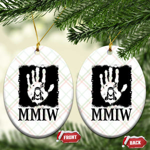 Stop MMIW Ceramic Ornament Voices For Stolen Sisters Red Handprint Graphic TS12 Print Your Wear