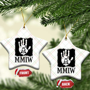 Stop MMIW Ceramic Ornament Voices For Stolen Sisters Red Handprint Graphic TS12 Print Your Wear