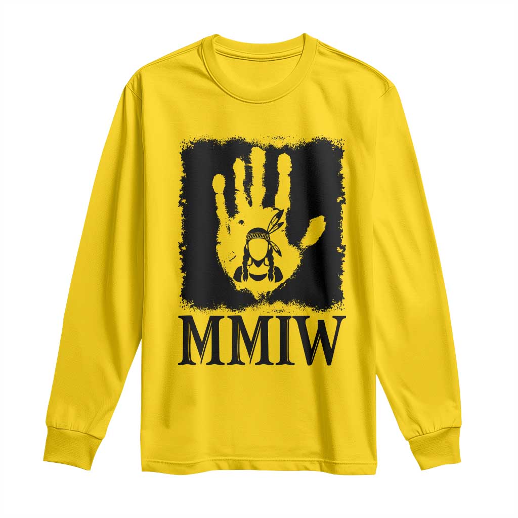 Stop MMIW Long Sleeve Shirt Voices For Stolen Sisters Red Handprint Graphic TS12 Daisy Print Your Wear