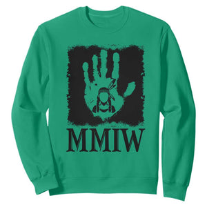 Stop MMIW Sweatshirt Voices For Stolen Sisters Red Handprint Graphic TS12 Irish Green Print Your Wear