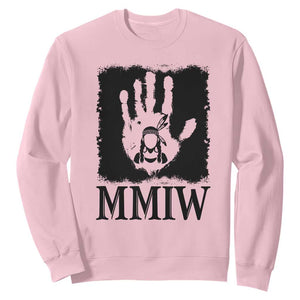 Stop MMIW Sweatshirt Voices For Stolen Sisters Red Handprint Graphic TS12 Light Pink Print Your Wear