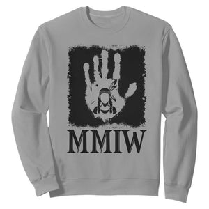 Stop MMIW Sweatshirt Voices For Stolen Sisters Red Handprint Graphic TS12 Sport Gray Print Your Wear