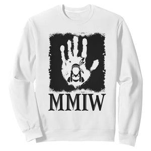 Stop MMIW Sweatshirt Voices For Stolen Sisters Red Handprint Graphic TS12 White Print Your Wear