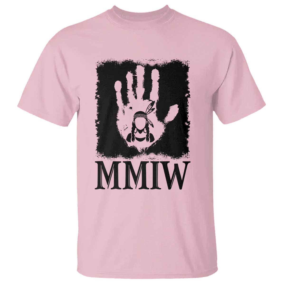 Stop MMIW T Shirt Voices For Stolen Sisters Red Handprint Graphic TS12 Light Pink Print Your Wear