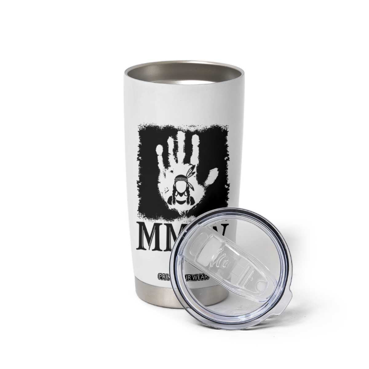 Stop MMIW Tumbler Cup Voices For Stolen Sisters Red Handprint Graphic TS12 Print Your Wear