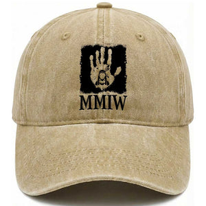 Stop MMIW Washed Cotton Baseball Cap Voices For Stolen Sisters Red Handprint Graphic TS12 Print Your Wear