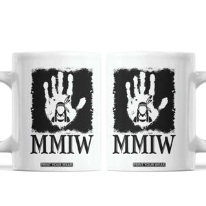 Stop MMIW Coffee Mug Voices For Stolen Sisters Red Handprint Graphic TS12 White Print Your Wear
