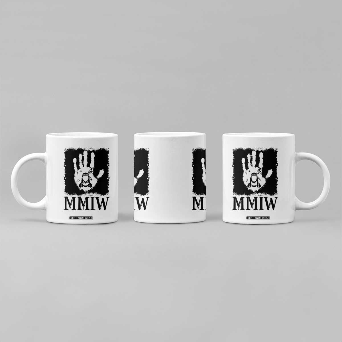 Stop MMIW Coffee Mug Voices For Stolen Sisters Red Handprint Graphic TS12 Print Your Wear