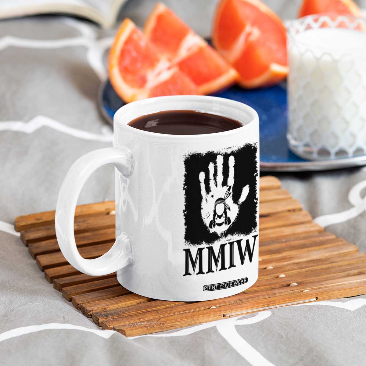 Stop MMIW Coffee Mug Voices For Stolen Sisters Red Handprint Graphic TS12 Print Your Wear