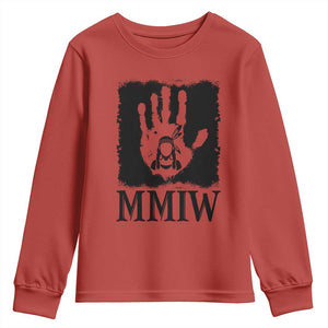 Stop MMIW Youth Sweatshirt Voices For Stolen Sisters Red Handprint Graphic TS12 Red Print Your Wear