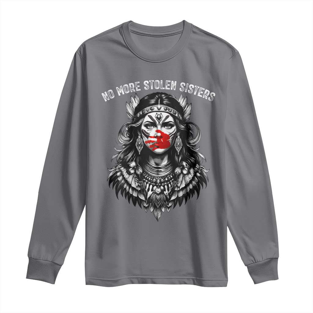 MMIW Awareness Support Long Sleeve Shirt No More Stolen Sisters TS12 Charcoal Print Your Wear