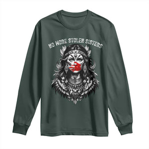 MMIW Awareness Support Long Sleeve Shirt No More Stolen Sisters TS12 Dark Forest Green Print Your Wear
