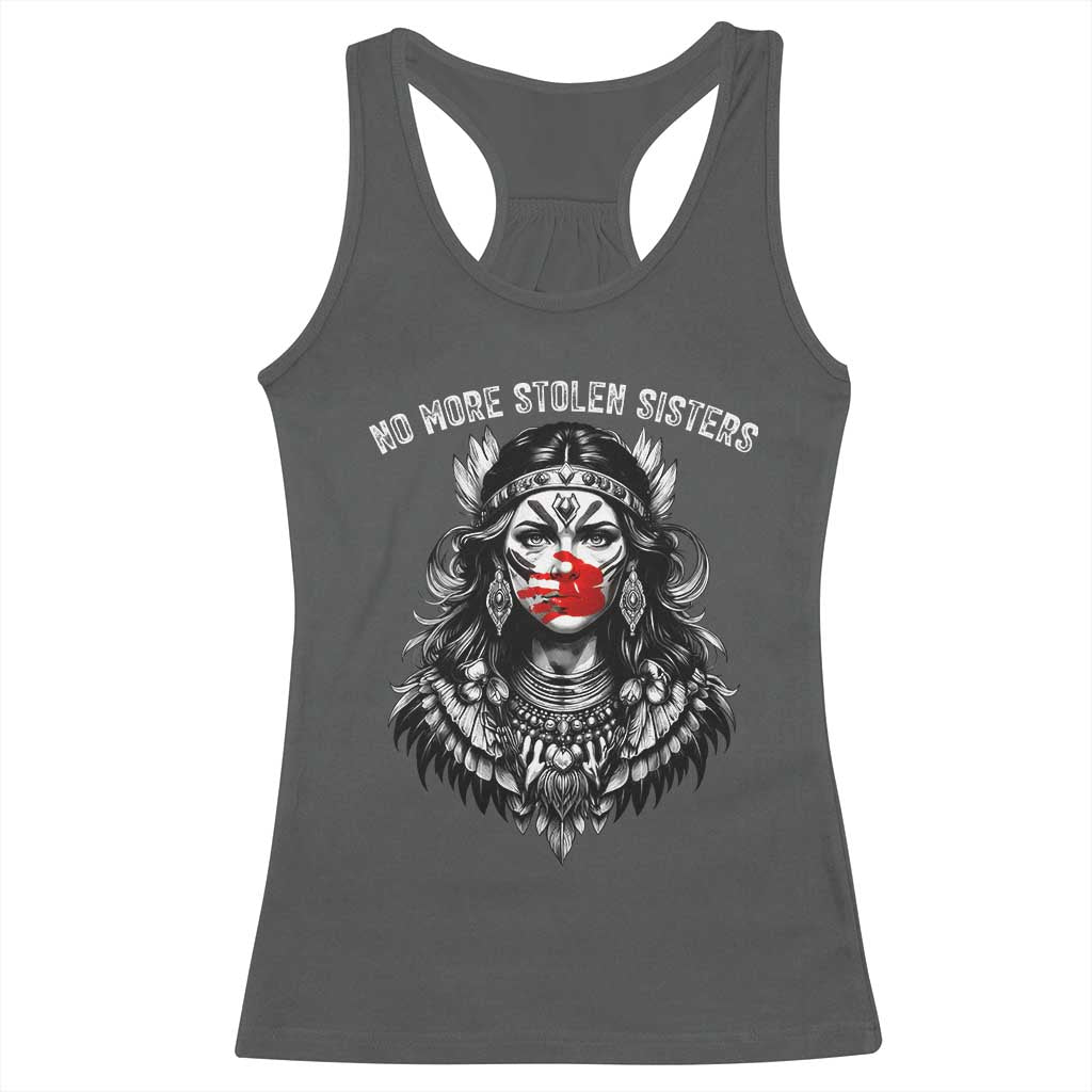 MMIW Awareness Support Racerback Tank Top No More Stolen Sisters TS12 Dark Heather Print Your Wear