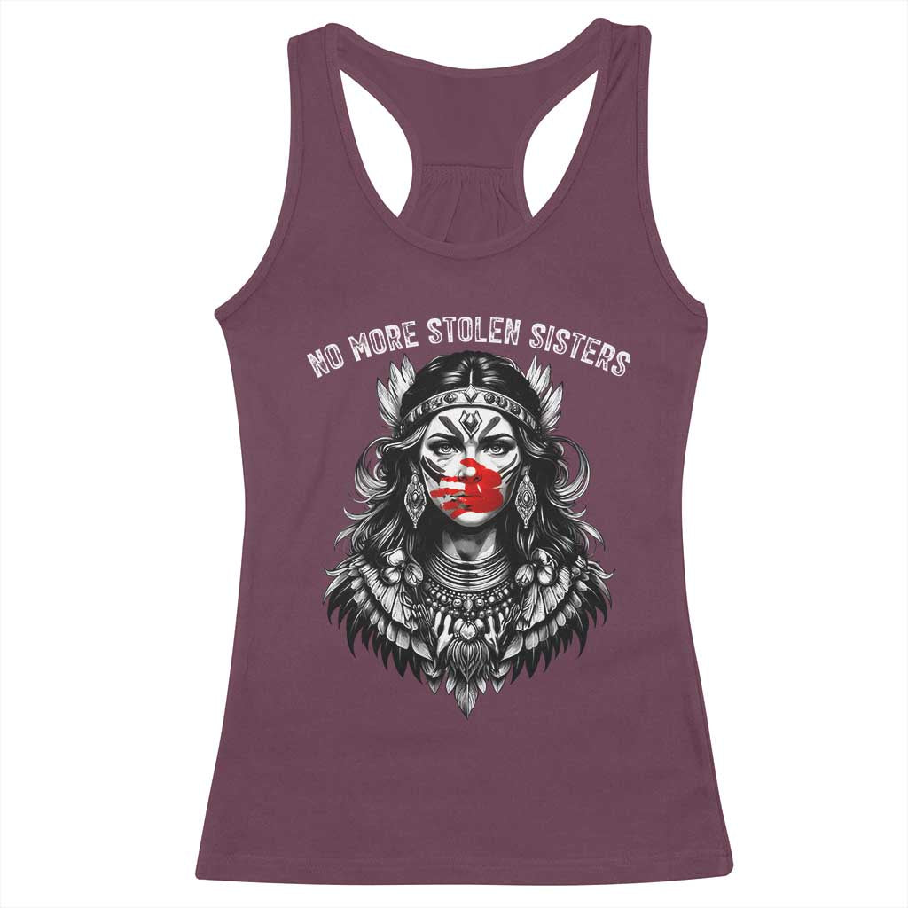 MMIW Awareness Support Racerback Tank Top No More Stolen Sisters TS12 Maroon Print Your Wear