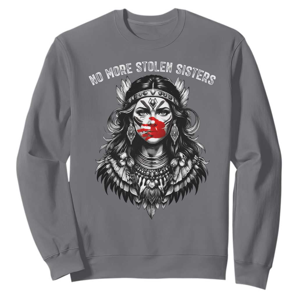 MMIW Awareness Support Sweatshirt No More Stolen Sisters TS12 Charcoal Print Your Wear
