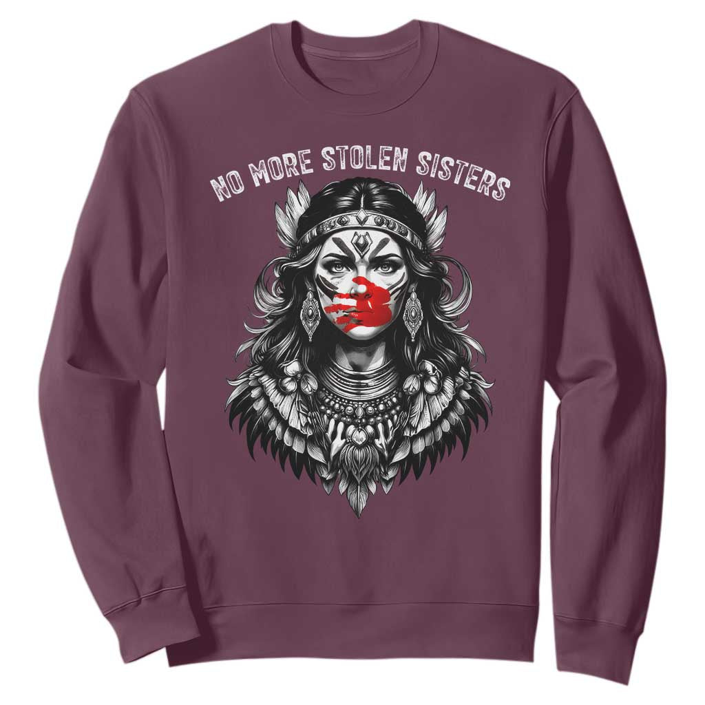 MMIW Awareness Support Sweatshirt No More Stolen Sisters TS12 Maroon Print Your Wear