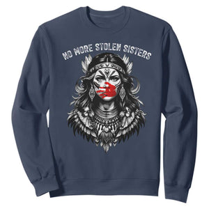 MMIW Awareness Support Sweatshirt No More Stolen Sisters TS12 Navy Print Your Wear