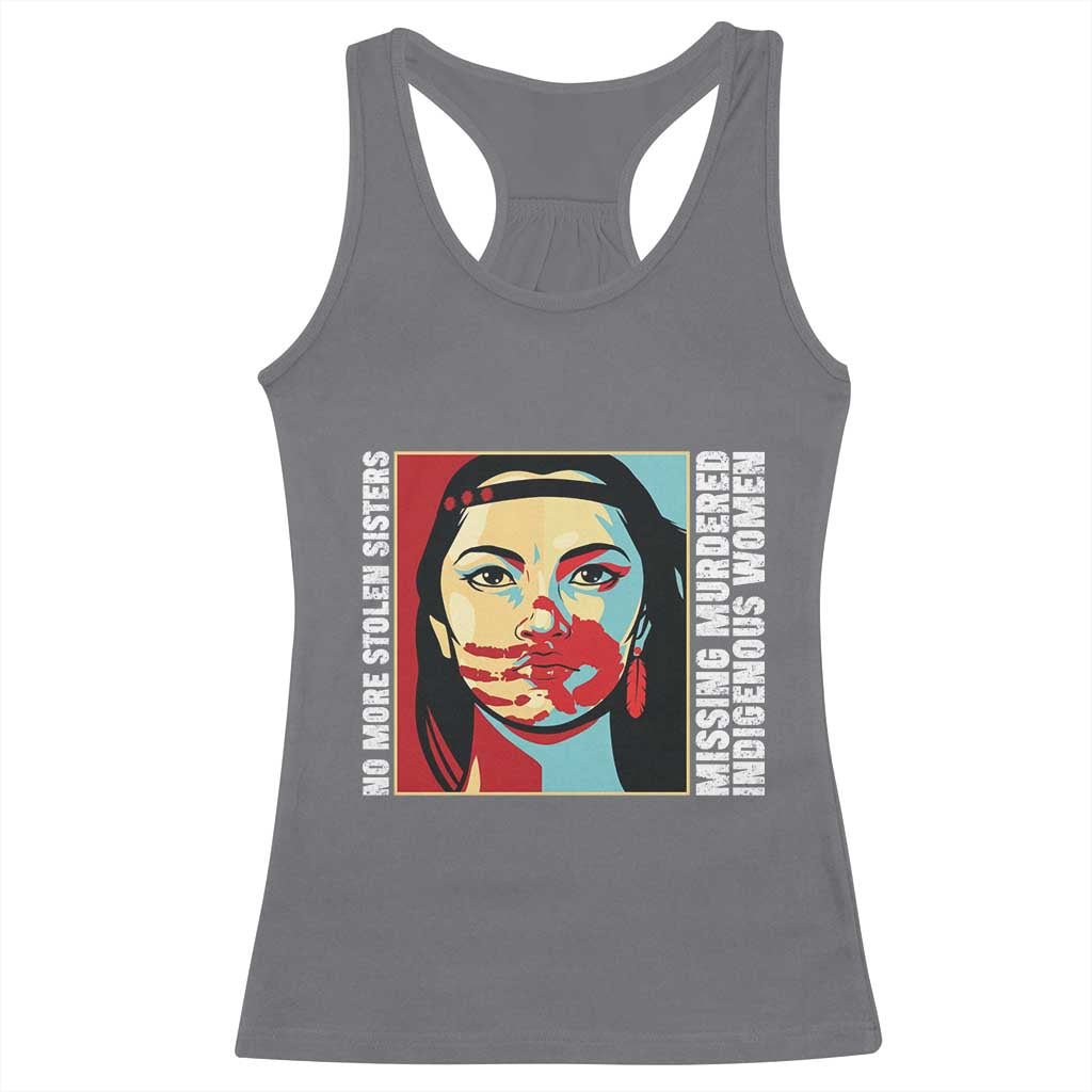MMIW Awareness Support Racerback Tank Top Voices For Stolen Sisters Native American TS12 Charcoal Print Your Wear