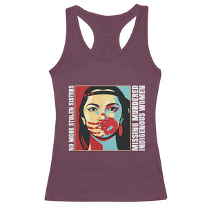 MMIW Awareness Support Racerback Tank Top Voices For Stolen Sisters Native American TS12 Maroon Print Your Wear